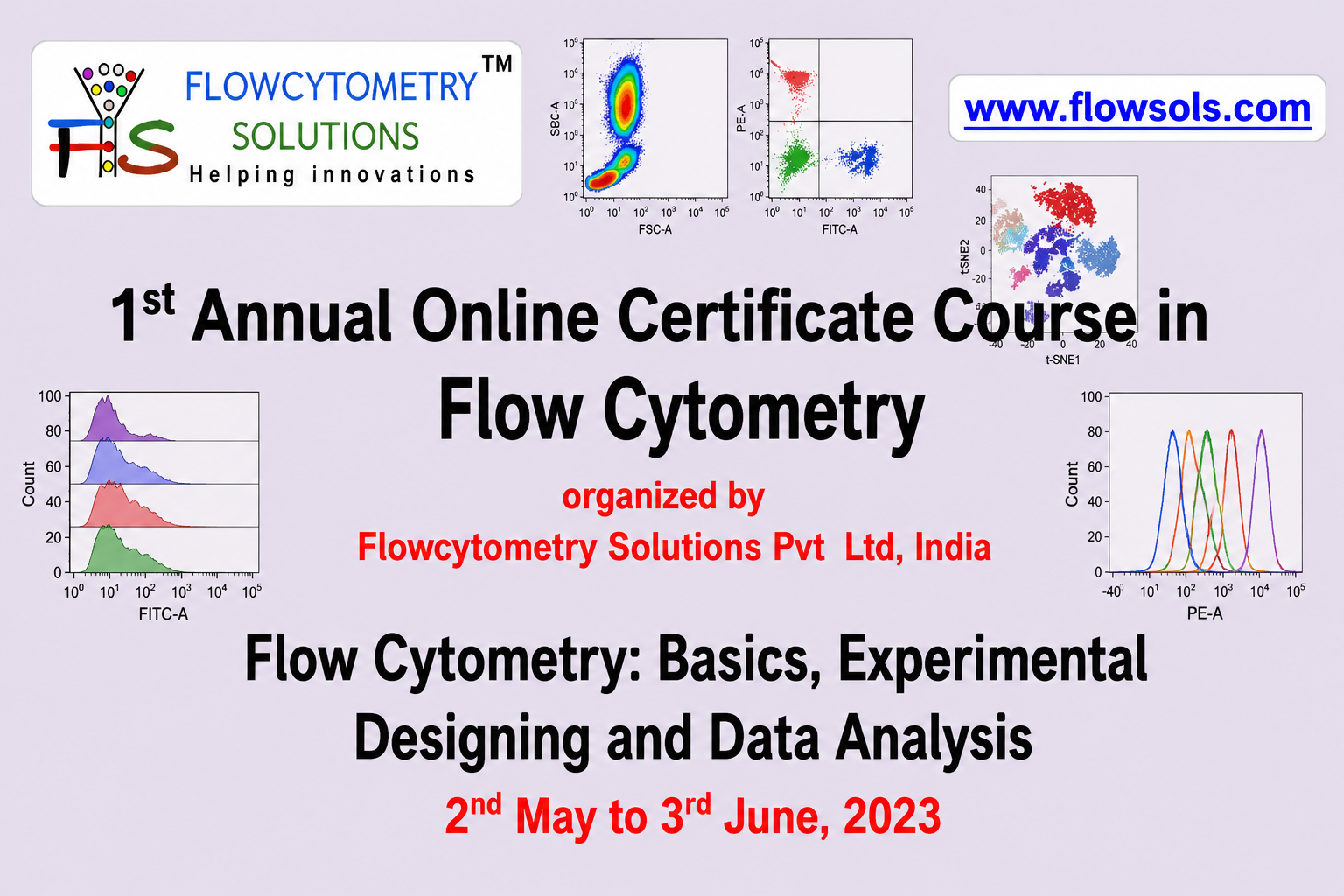 “1st Annual Online Certificate Course in Flow Cytometry”, 2nd May–3rd June 2023