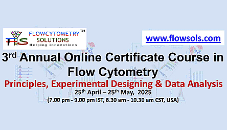 “3rd Annual Online Certificate Course in Flow Cytometry”, 25th April–25th May 2025